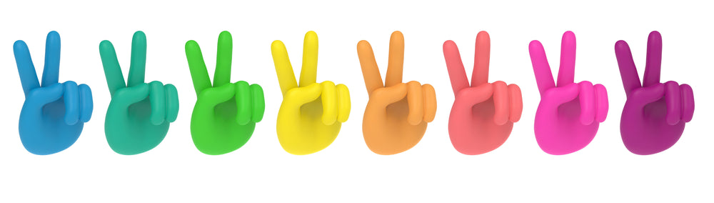 Peace Hand Glasmarker 8er Set