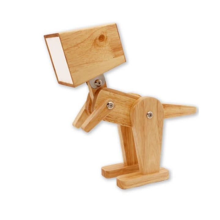 Dino Spike Tischleuchte | Dimmbare Holz LED Lampe mit Touch-Funktion und Ladefähigkeit