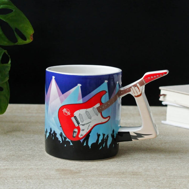 Der Rock Kaffeebecher | Stylische Tasse mit Gitarrengriff