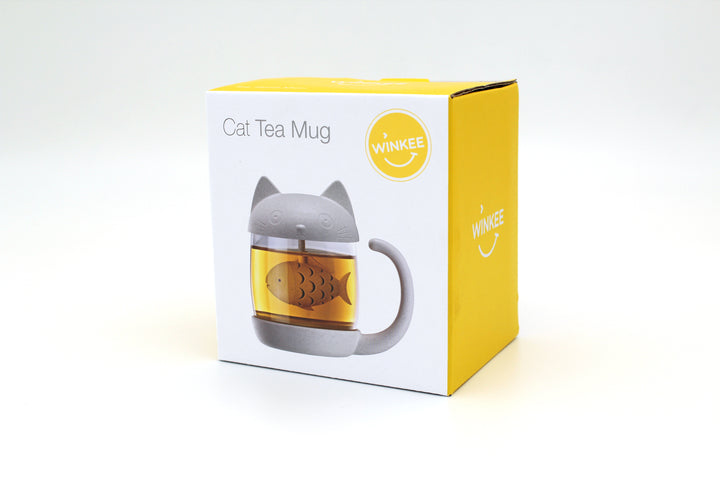 Animal tea mug with integrated tea infuser