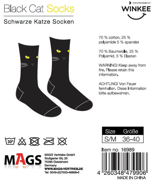 Schwarze Katze Socken