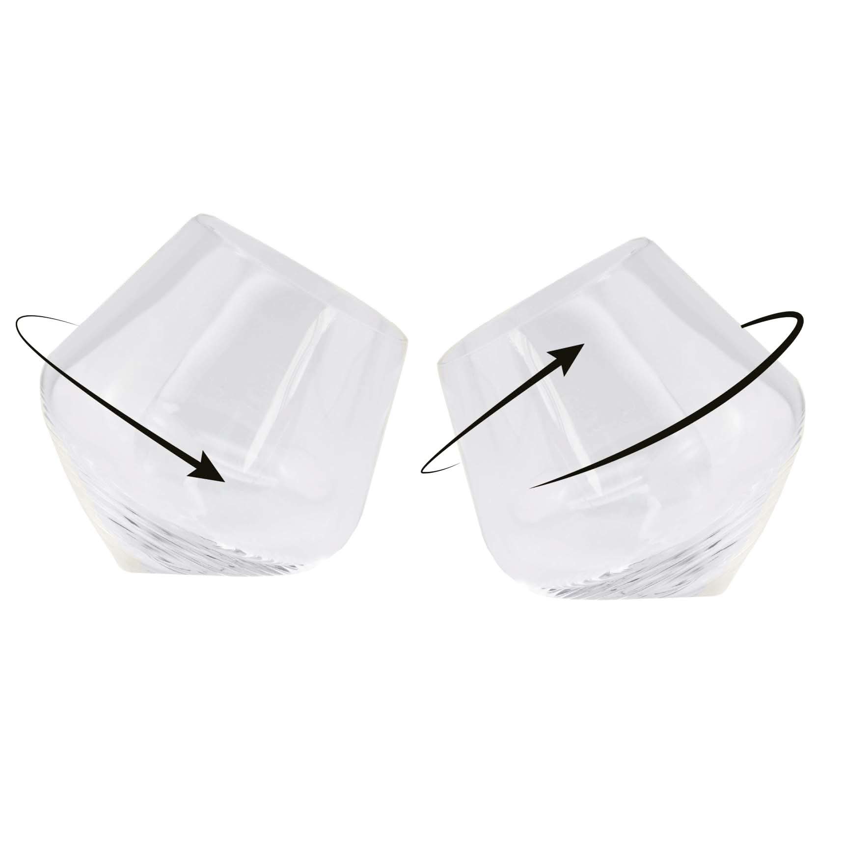 Winkee Rollende Whisky-Gläser 2er Set – Rundform Für Whisky, Gin, Vodka & Co. (ca. 9x9 Cm), Perfektes Geschenk