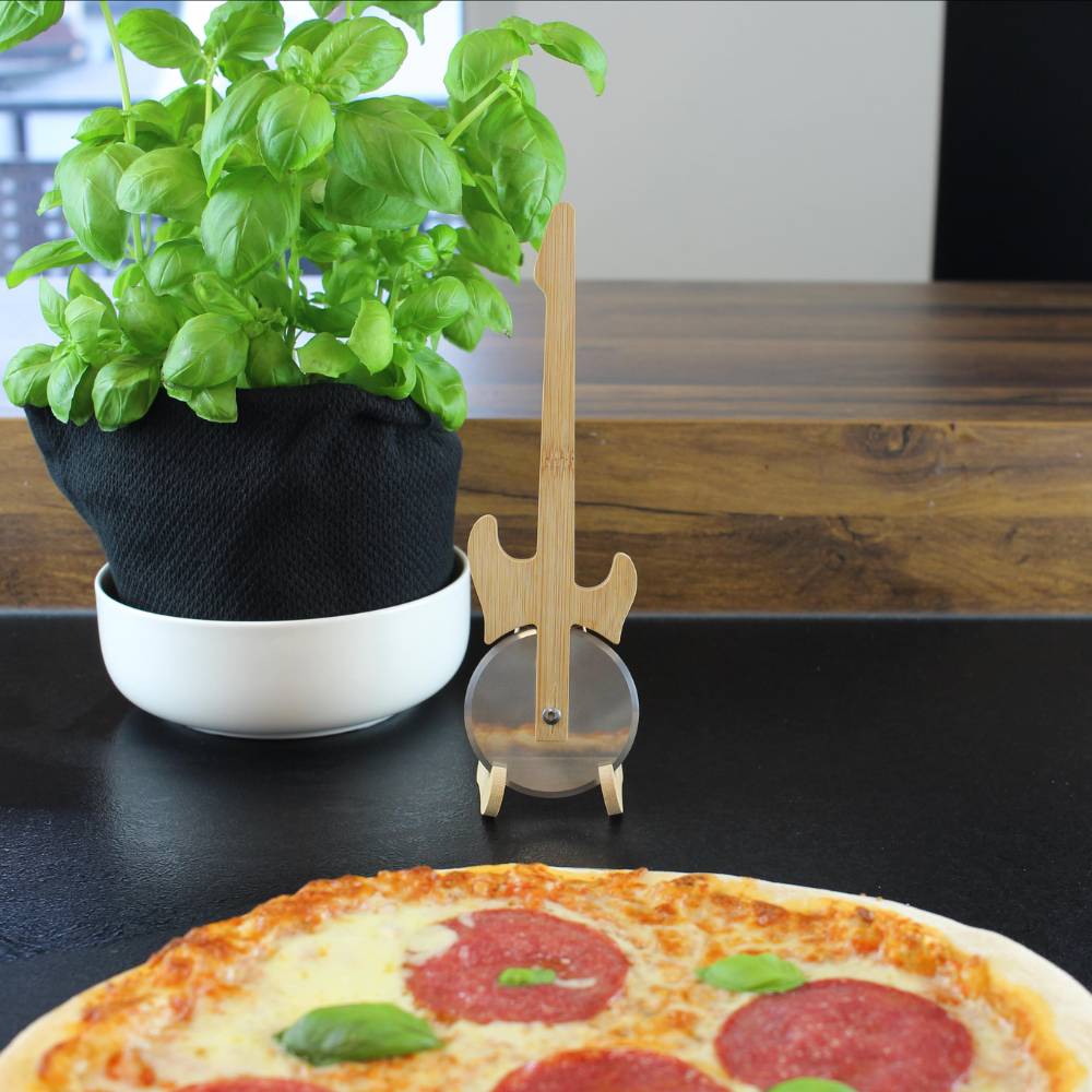 Guitar Pizza Cutter with Stand 