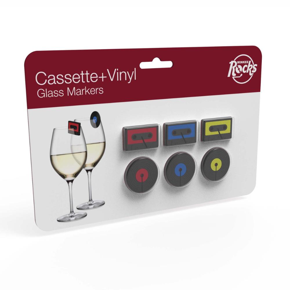 Cassette and Vinyl Glass Markers Set of 6