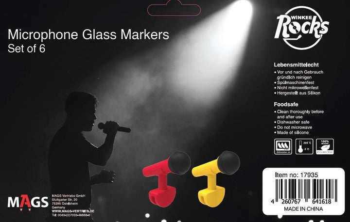 Microphone Glass Marker Set of 6