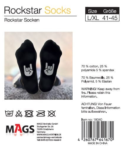 Rockstar Socken - verschiedene Größen