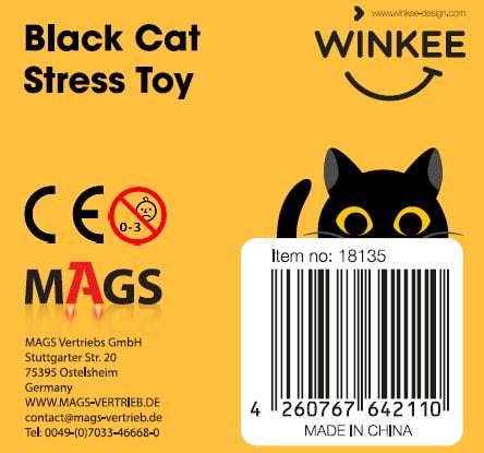 Schwarze Katze Stressball