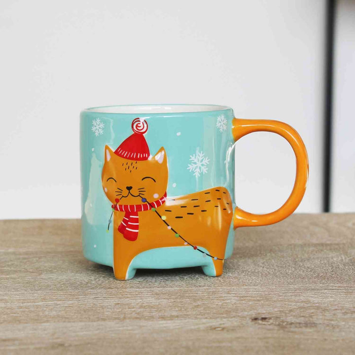 Cute Animal Kaffeebecher Winter Edition Katze