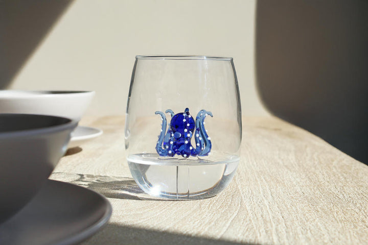 Handmade Drinking Glass Octopus 300 ml