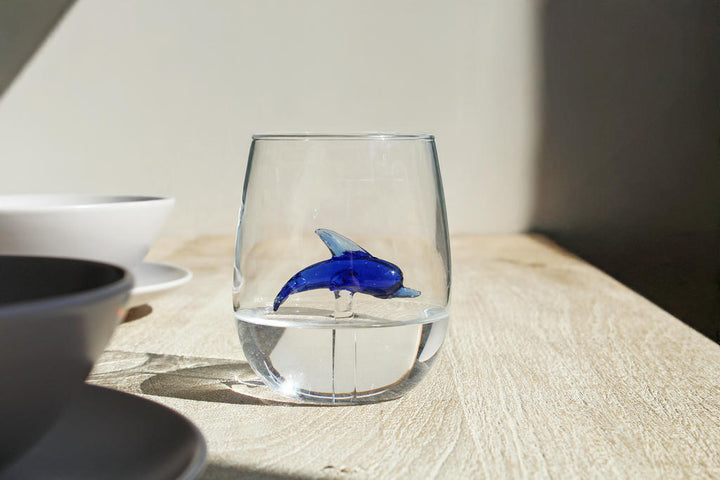 Handmade Drinking Glass Dolphin 300 ml