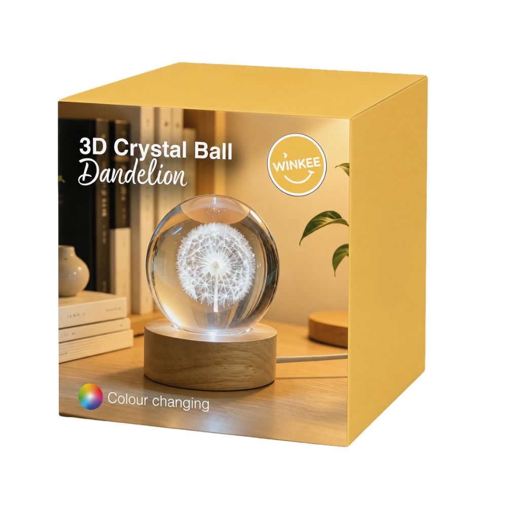 3D Kristallkugel Pusteblume