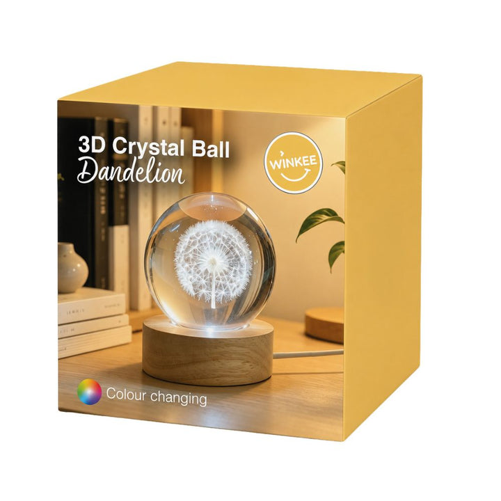3D Kristallkugel Pusteblume
