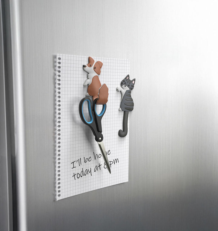 Tierische Magnethaken Katze und Hund