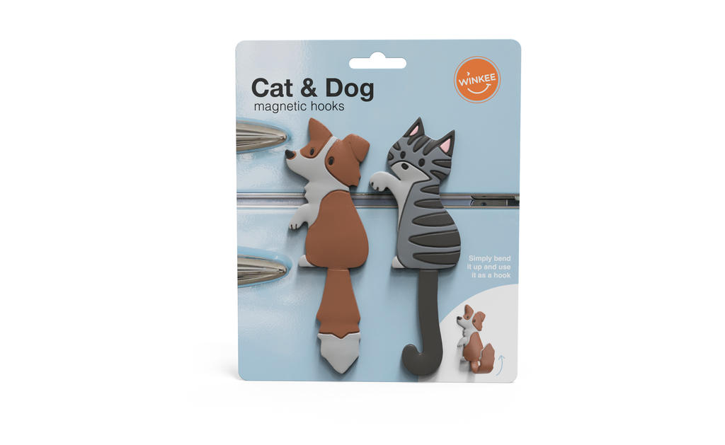 Tierische Magnethaken Katze und Hund