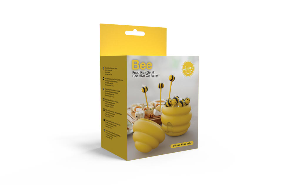 Bienen Foodpicks mit Aufbewahrungsbehälter